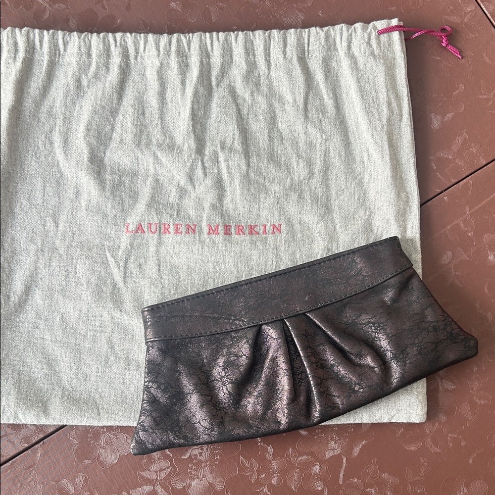 Lauren Merkin Shimmering Dark Clutch